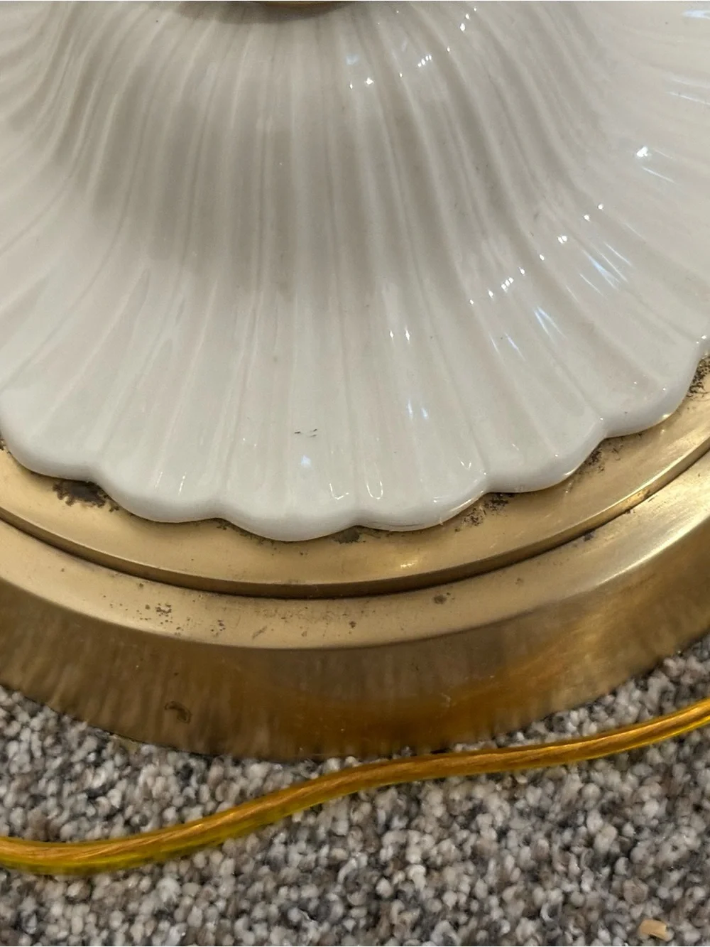Vintage 1970s Lenox by Quoizel Candelabra Table Lamp Brass Fine Porcelain Accent